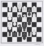 Viktor Vasarely, Chess, 1960s, Screen printing, paper
