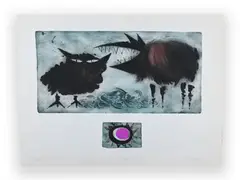 Relatives by Oldřich Jelínek, 1969, Lithography, paper, sold Mar 2023