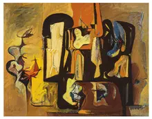 Hans Burkhardt, Interior, 1951, Oil on canvas