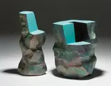 Ken Price, Groota, 1985, Acrylic and metallic paint on fired clay in two parts