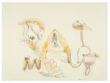 John Altoon, Untitled (from Harper Series), 1966, Ink and watercolor on illustration board