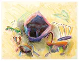 John Altoon, Untitled (from the Hyperion Series), 1965, Pastel and ink on illustration board