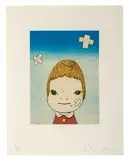 Yoshitomo Nara, Green Eyes, 2002, 7-color etching, aquatint, and drypoint on paper