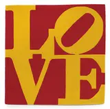 Robert Indiana, Chosen Love, c. 1995, Skein dyed hand-carved and hand-tufted archival New Zealand wool on stretched canvas with natural latex backing