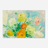 Le Pho, Fleurs, oil on canvas