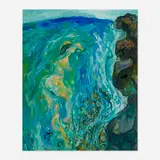 Rex Ashlock, Swimmer by Rocky Shore No. 1
