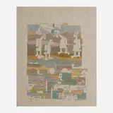 Ruth Sharon, Figures, ink and watercolor on linen mat board