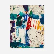 Solomon Ethe, Abstract Composition, mixed media collage on paper
