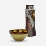 Toini Muona, Vase and bowl, c. 1945, glazed stoneware