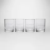 Engraved rocks glasses, set of four by Jenny Holzer, glass, sold Mar 2024
