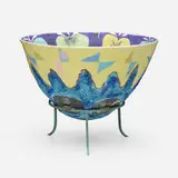 Phillip Maberry, Bowl, c. 1985, glazed porcelain, patinated metal