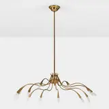 attribution Oscar Torlasco, Chandelier, c. 1955, brass