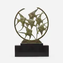 Rachel van Dantzig, Squalers, c. 1930, patinated bronze, marble