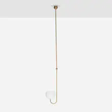 Michael Anastassiades, Single Angle hanging lamp, 2013, brass, glass