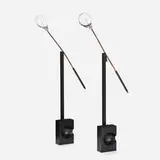 Christien Meindertsma, Bulb Bullée floor lamps model TE223, pair, c. 2020, glass, copper, painted elm