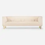 Jason Miller, Gates sofa, 2018, upholstery, polished bronze