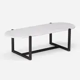 Studio Asaï, Sigmund coffee table, 2019, Carrara marble, enameled metal, anodized and brass-plated aluminum