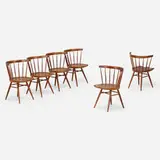 New Hope Modern, Dining chairs, set of six, c. 1960, cherry