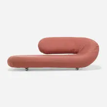 Cleopatra lounge chair by Geoffrey D. Harcourt, 1973, upholstery, casters, sold Mar 2024