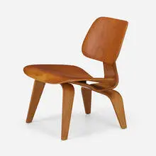 LCW by Charles and Ray Eames, molded ash plywood, rubber, sold Mar 2024