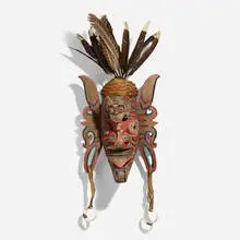 Indonesian, Dayak Hudoq mask, mixed media