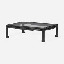 Jonathan Adler, Preston coffee table, c. 2000, lacquered embossed leather, acrylic
