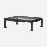 Jonathan Adler, Preston coffee table, c. 2000, lacquered embossed leather, acrylic
