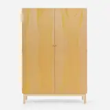 Pinch Design, Elan cabinet, stained ash, birch, sycamore, copper-plated aluminum