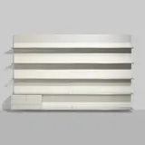 Pierluigi Cerri, Naòs wall-mounted shelving system, 1994 / 2010, lacquered particle board, brushed aluminum