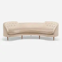 Modern, Sofa, upholstery, walnut veneer, brass
