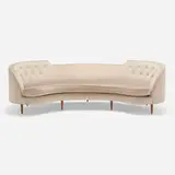 Modern, Sofa, upholstery, walnut veneer, brass