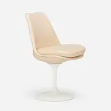 Tulip chair, model 151 by Eero Saarinen, leather, molded fiberglass, powder-coated aluminum, sold Mar 2024