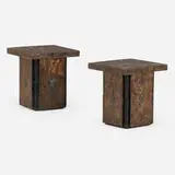 Marvin Arenson, Occasional tables, set of two, 1968, handwrought copper over wood