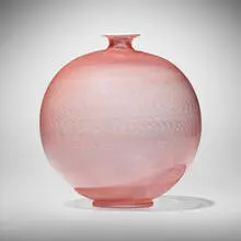 Lattimo Filigrana vase by Barovier and Toso, c. 1990, internally decorated glass with lattimo threads, sold Mar 2024