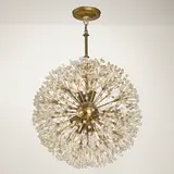 J. & attribution L. Lobmeyr, Chandelier, c. 1970, brass-plated steel, glass beads