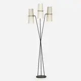 Lunel, Floor lamp, c. 1950, brass, enameled steel