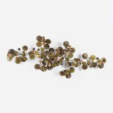 C. Jeré, Raindrops wall sculpture, 1975, patinated steel, torch-cut, and welded copper, brass