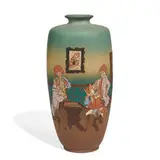 C.B. Upjohn for Weller Pottery, large Dickensware earthenware vase