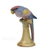 Brighton perched parrot figure by Weller Pottery, sold Jun 2021