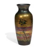 John Lessell for Weller Pottery, earthenware LaSa scenic landscape vase