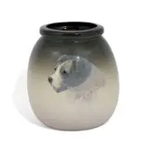 Elizabeth Blake for Weller Pottery, Eocean earthenware vase with portrait of a Saint Bernard