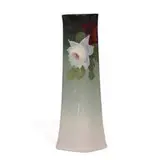 Eocean Roseare earthenware vase with red and white roses by Sarah McLaughlin for Weller Pottery, sold Jun 2021