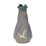 earthenware Japanese Birdimal twisted lobed vase by Weller Pottery, sold Jun 2021