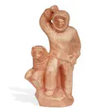 cast earthenware spearfishing Eskimo figure with dog by Waylande Gregory, sold Jun 2021