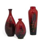 group of vases, three by Harry Nixon and Charles Noke for Royal Doulton, England, sold Jun 2021
