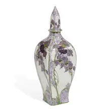 Samuel Schellink for Rozenburgh, tall lidded eggshell porcelain vase