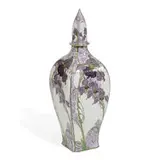 Samuel Schellink for Rozenburgh, tall lidded eggshell porcelain vase