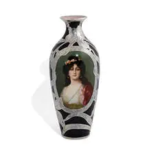 Royal Vienna Style, vase with portrait of a maiden