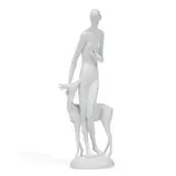 Gerhard Schliepstein for Rosenthal, Machen: porcelain figure of a partial nude maiden and deer
