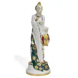 Constantin Holzer-Defanti for Rosenthal, polychromed porcelain Tschaikiun sword dancer